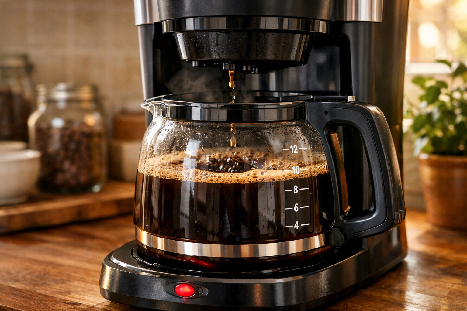 Amerikanische Kaffeemaschine mit großem Fassungsvermögen und Glaskanne