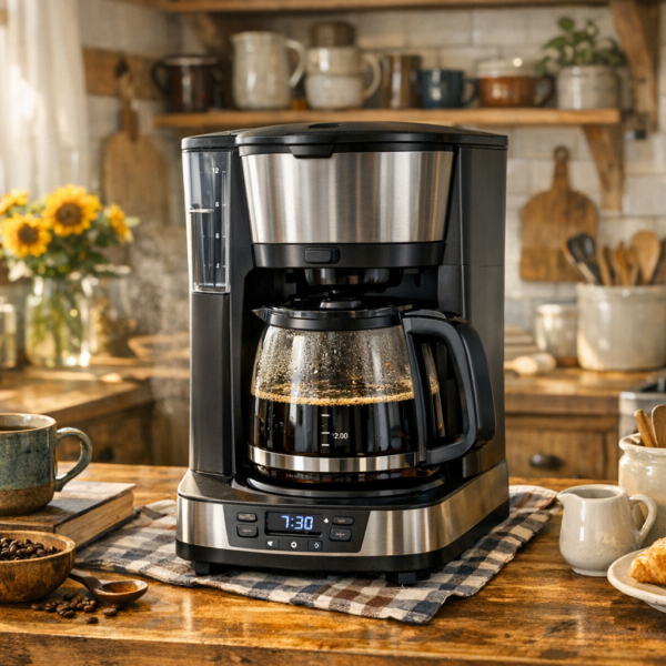 Amerikanische Kaffeemaschine in offener Küche mit amerikanischem Stil