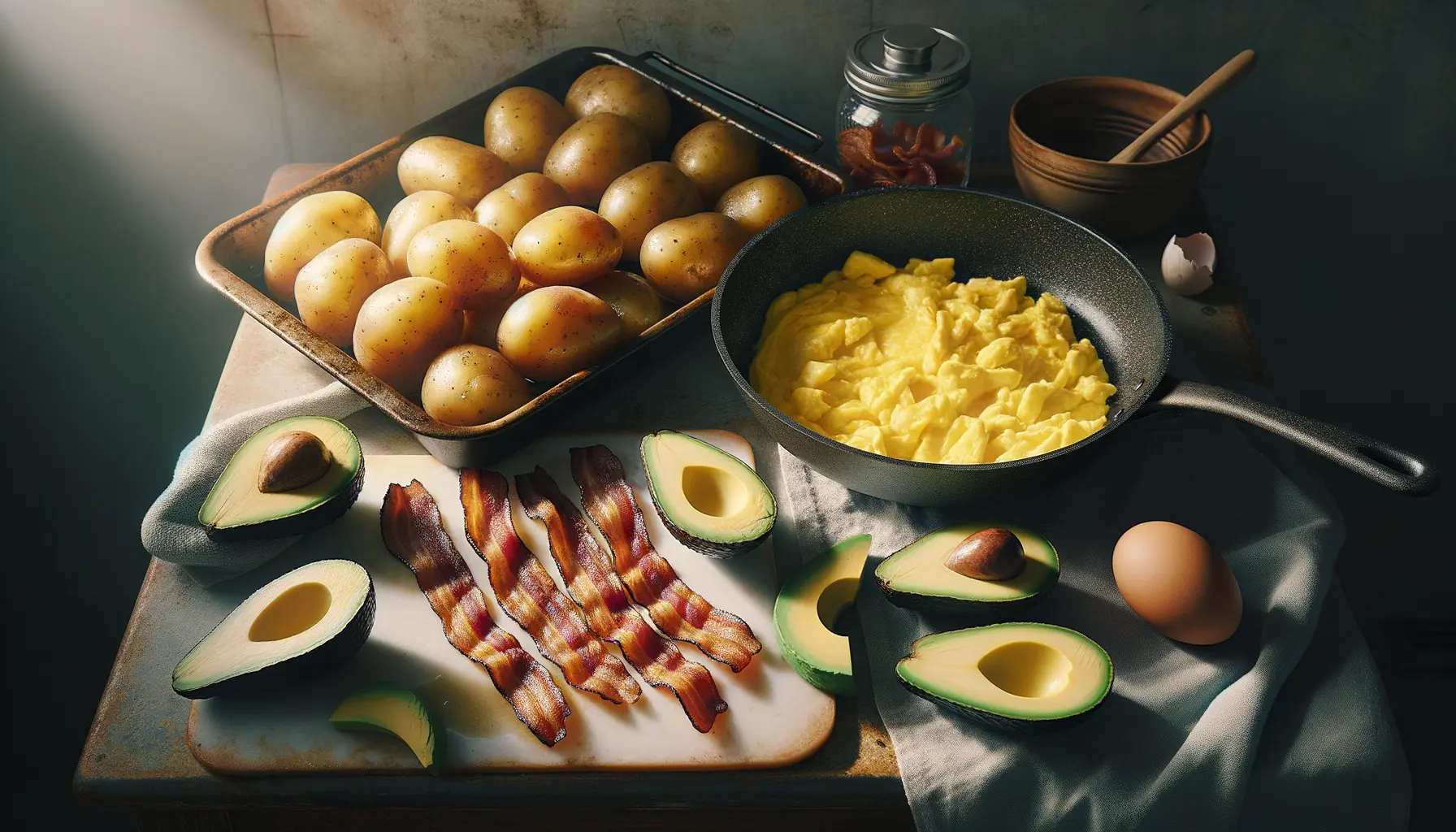Zubereitungsschritte für Breakfast Burrito mit gerösteten Kartoffeln und Rührei