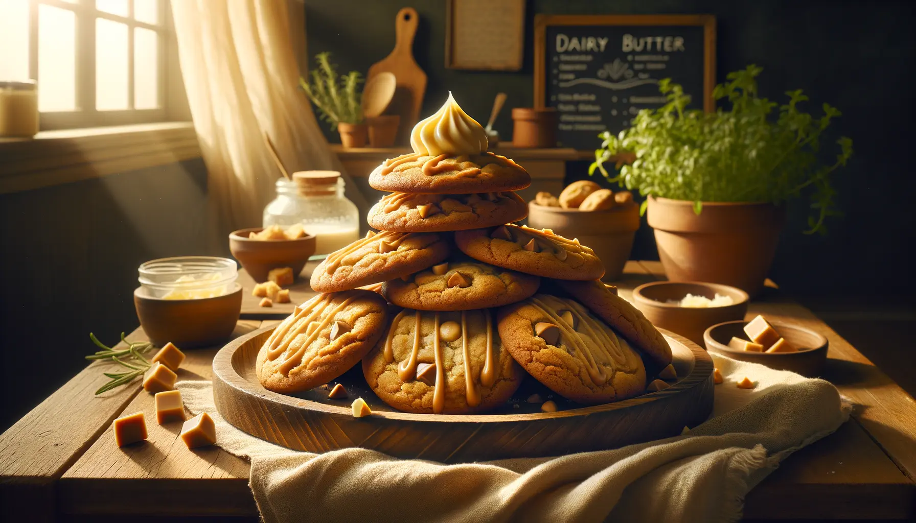 Frisch gebackene Butterscotch Cookies mit Butterscotch Chips