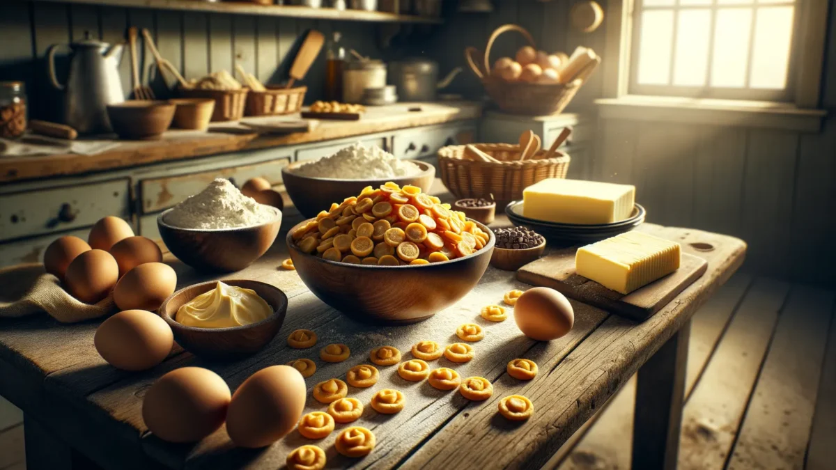 Butterscotch Chips mit Backzutaten für amerikanische Küche