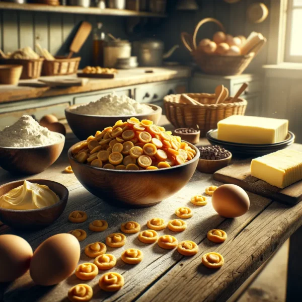 Butterscotch Chips mit Backzutaten für amerikanische Küche