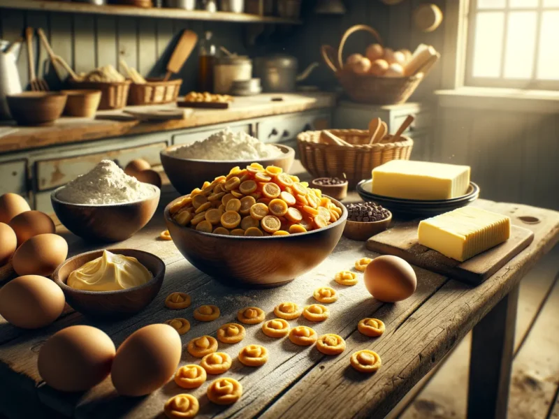 Butterscotch Chips mit Backzutaten für amerikanische Küche