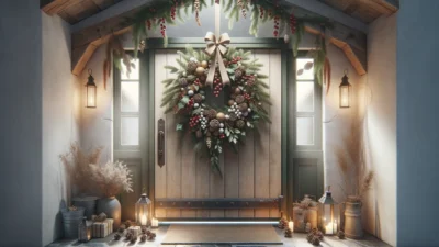 Mistelzweig Brauch festlich dekoriert im modernen Cottage-Stil