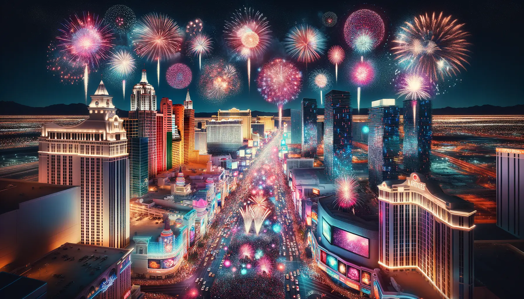 Silvester in Amerika: Feuerwerk am Las Vegas Strip