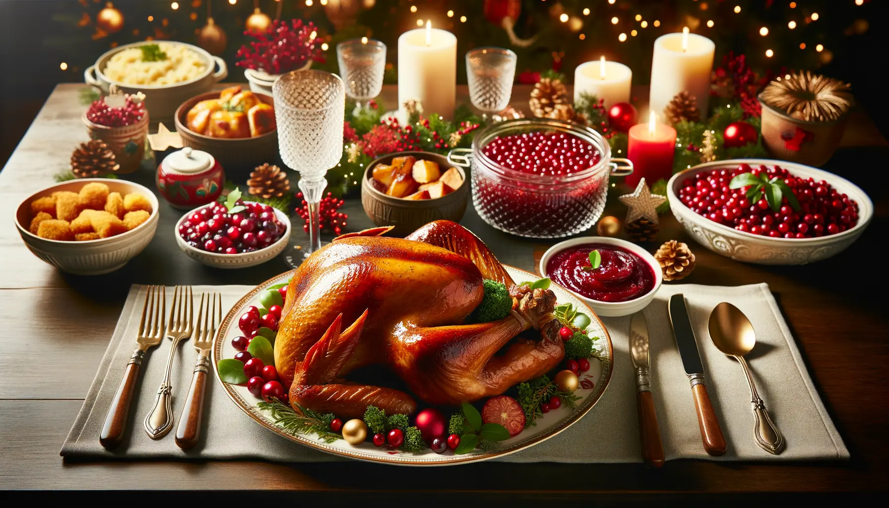 Weihnachtsfeiertage USA 2025: Festliches Essen mit Truthahn und Cranberry-Soße