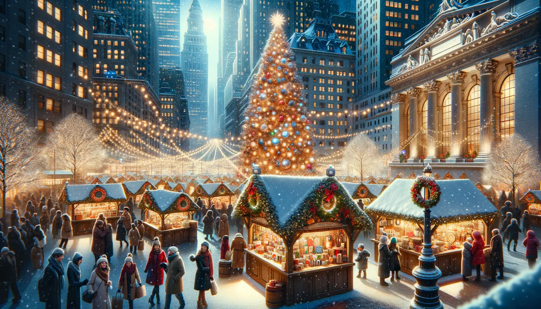Rockefeller Center Weihnachtsbaum in New York mit Lichterdekoration 2025