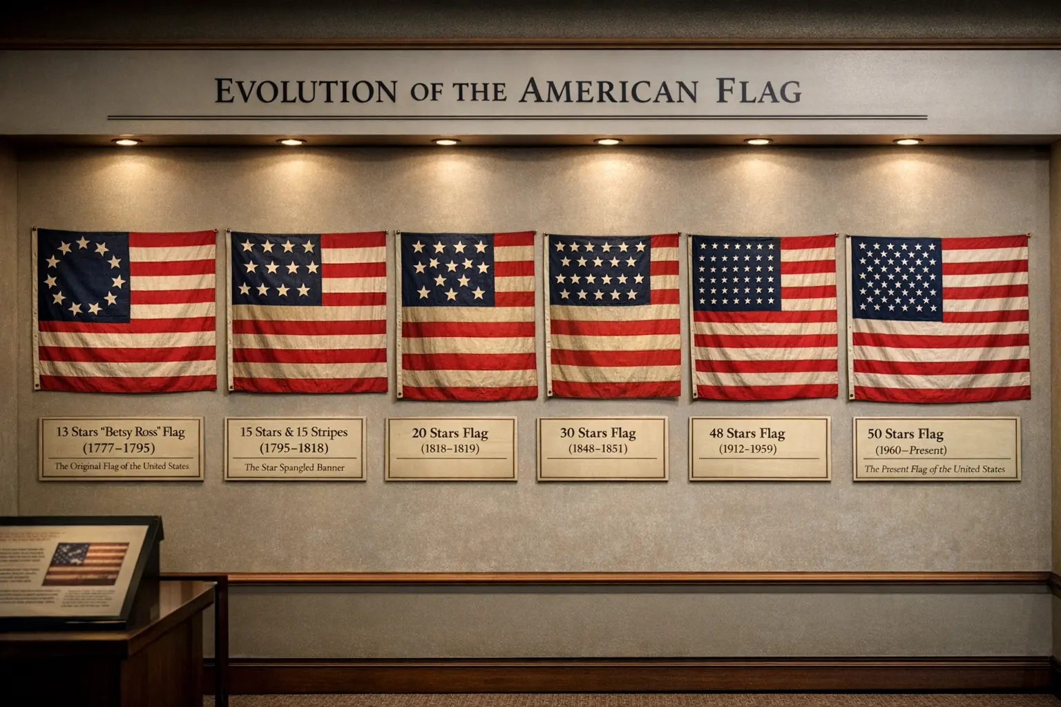 Historische amerikanische Flaggen verschiedene Sternenzahlen